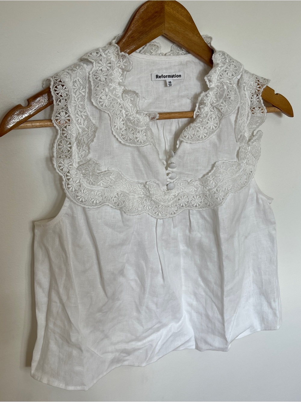 Reformation Emi Linen Top in White Size XS - Picture 2 of 4